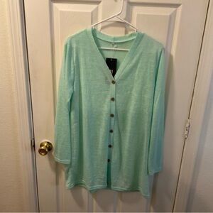 NWT Mint Green Button-Up Women's Top